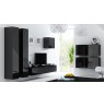 Square cabinet VIGO 50/50/30 black/black gloss