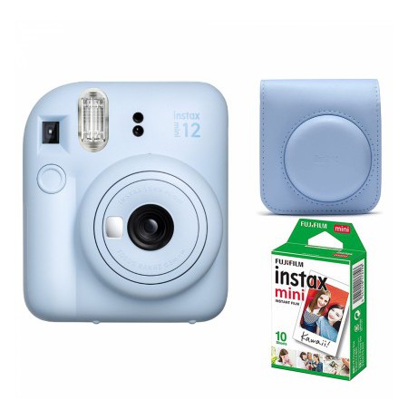 Momentinis fotoaparatas instax mini 12 PASTEL BLUE+instax mini glossy (10pl)+originalus dėklas