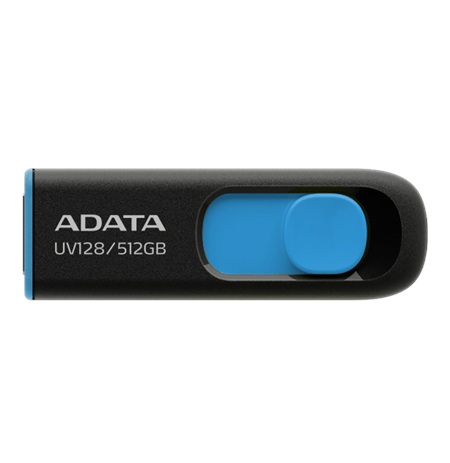 ADATA USB Flash Drive UV128 512 GB USB 3.2 Gen1 Black/Blue